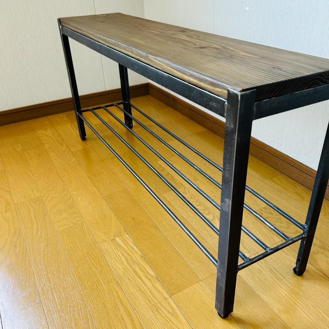 ミニベンチ　ハンドメイド　シェルフ　植物棚　ラック　　アガペ