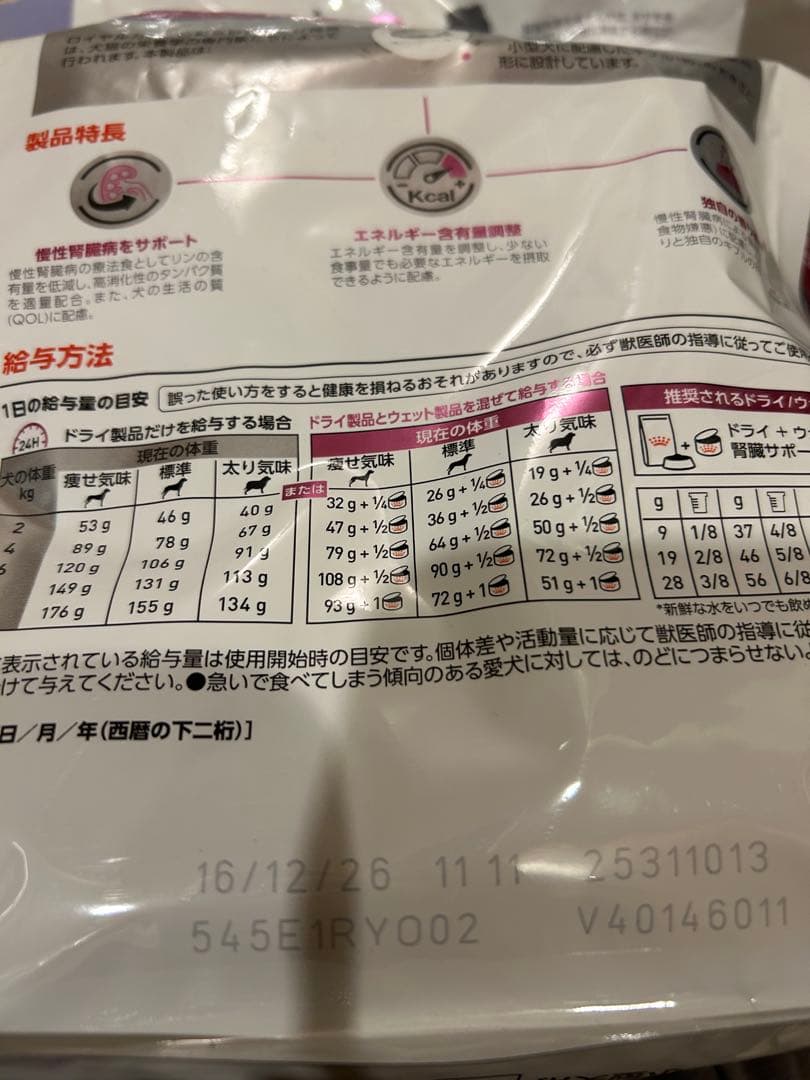 ロイヤルカナン　腎臓サポート　小型犬用S 2袋