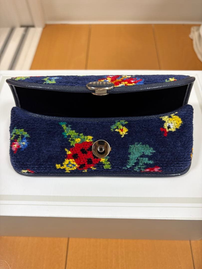 美品　フェイラー　ハイジ　メガネケース　ネイビー