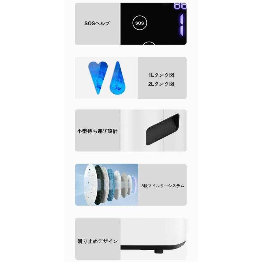 【新品・未使用】酸素吸入器 HLK-1L-B｜静音・高濃度酸素・多機能モデル