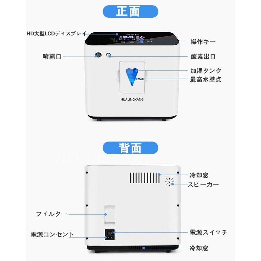 【新品・未使用】酸素吸入器 HLK-1L-B｜静音・高濃度酸素・多機能モデル