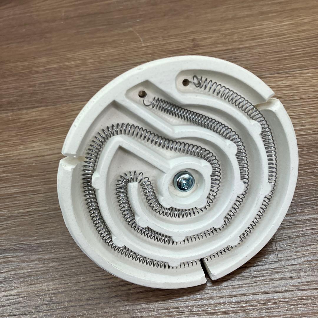 E-1 【茶道具】白涼呂 電熱器一体型 風炉 紅鉢型 野々田式 敷板・香入れ付き