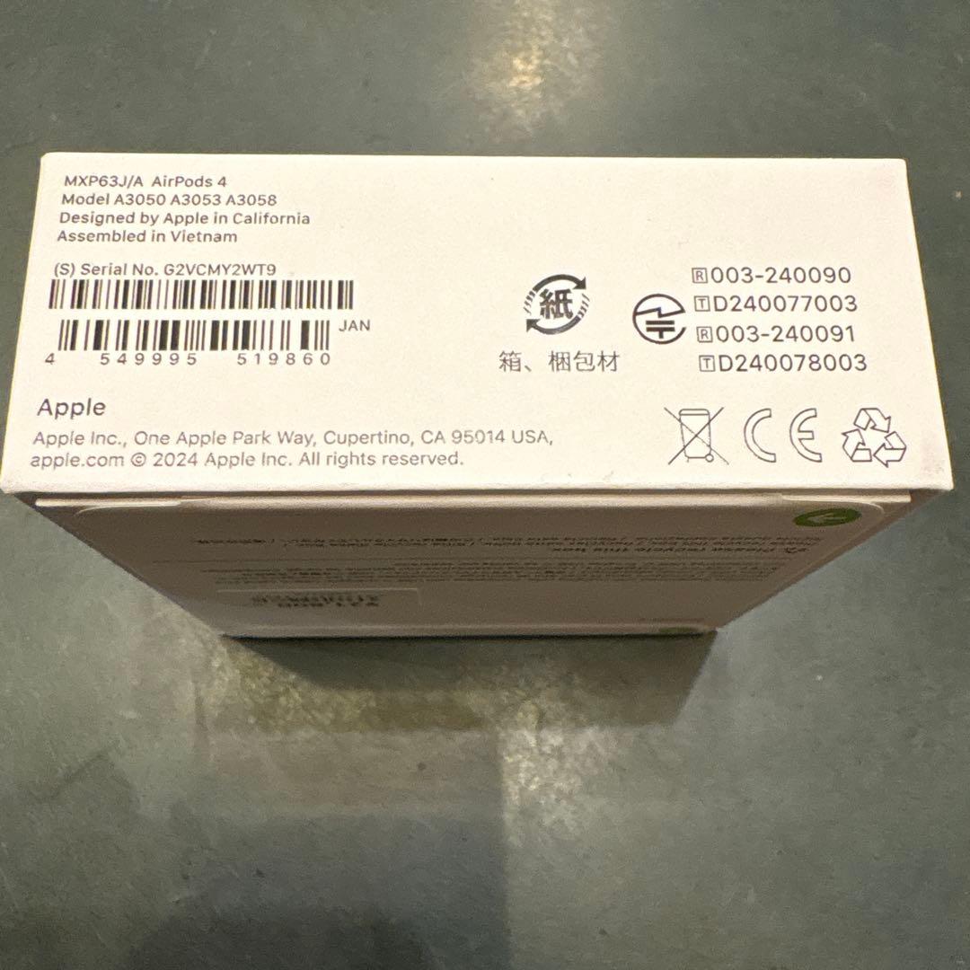 Apple AirPods 第4世代 MXP63J/A USB-C 新品