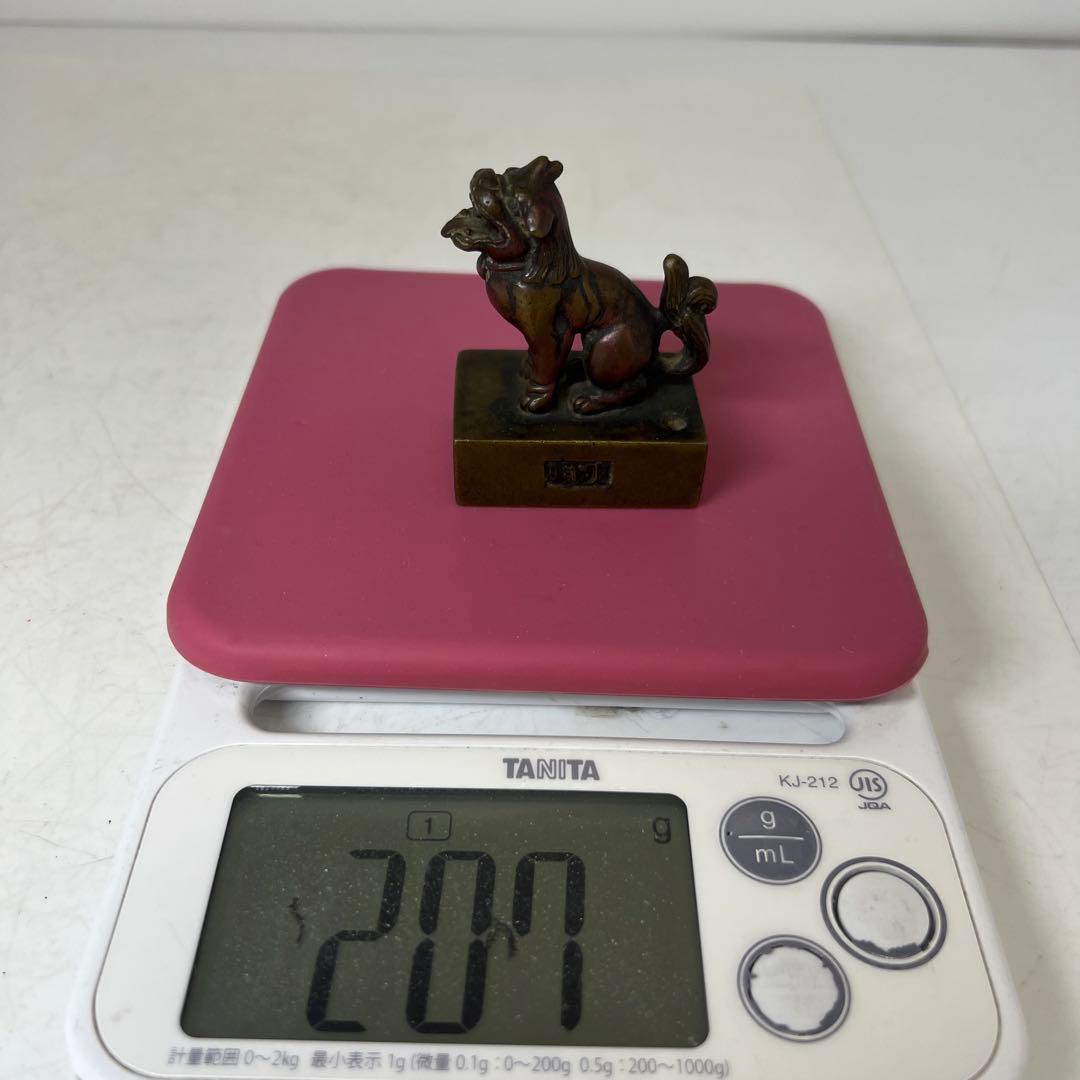 中国古玩　銅製 獅子置物 大明萬暦年製 207g 東キ8-0326☆2F