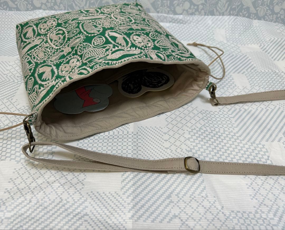 ひまり 様 junglerelief green きんちゃくポシェット
