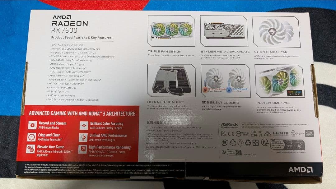 ASRock　Radeon RX 7600 8GB STEEL LEGEND