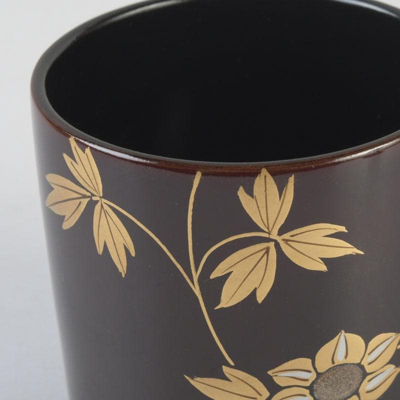 茶道具　蒔絵師　友斉作　花草蒔絵　金林寺　金輪寺棗　茶器　共箱　V　A69