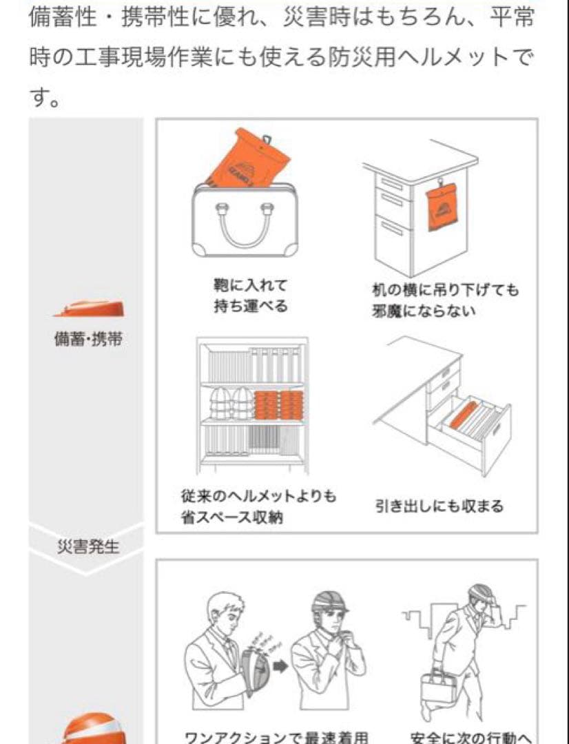 防災ヘルメット折り畳み式ホワイトとブルー の2個セット