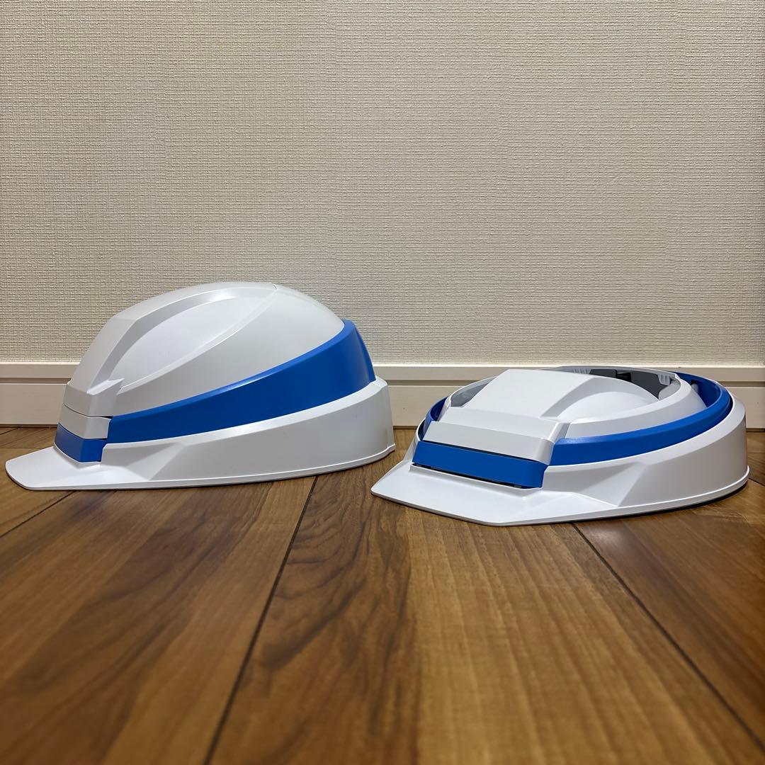 防災ヘルメット折り畳み式ホワイトとブルー の2個セット