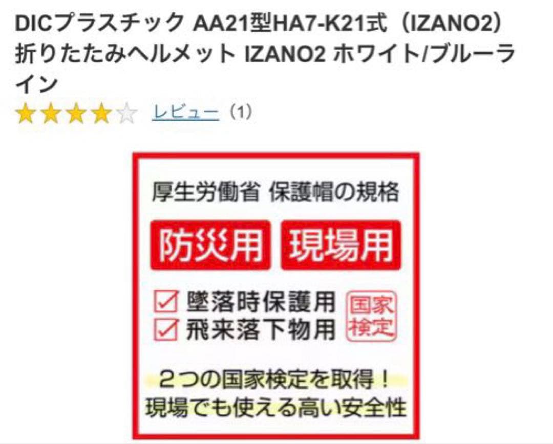 防災ヘルメット折り畳み式ホワイトとブルー の2個セット