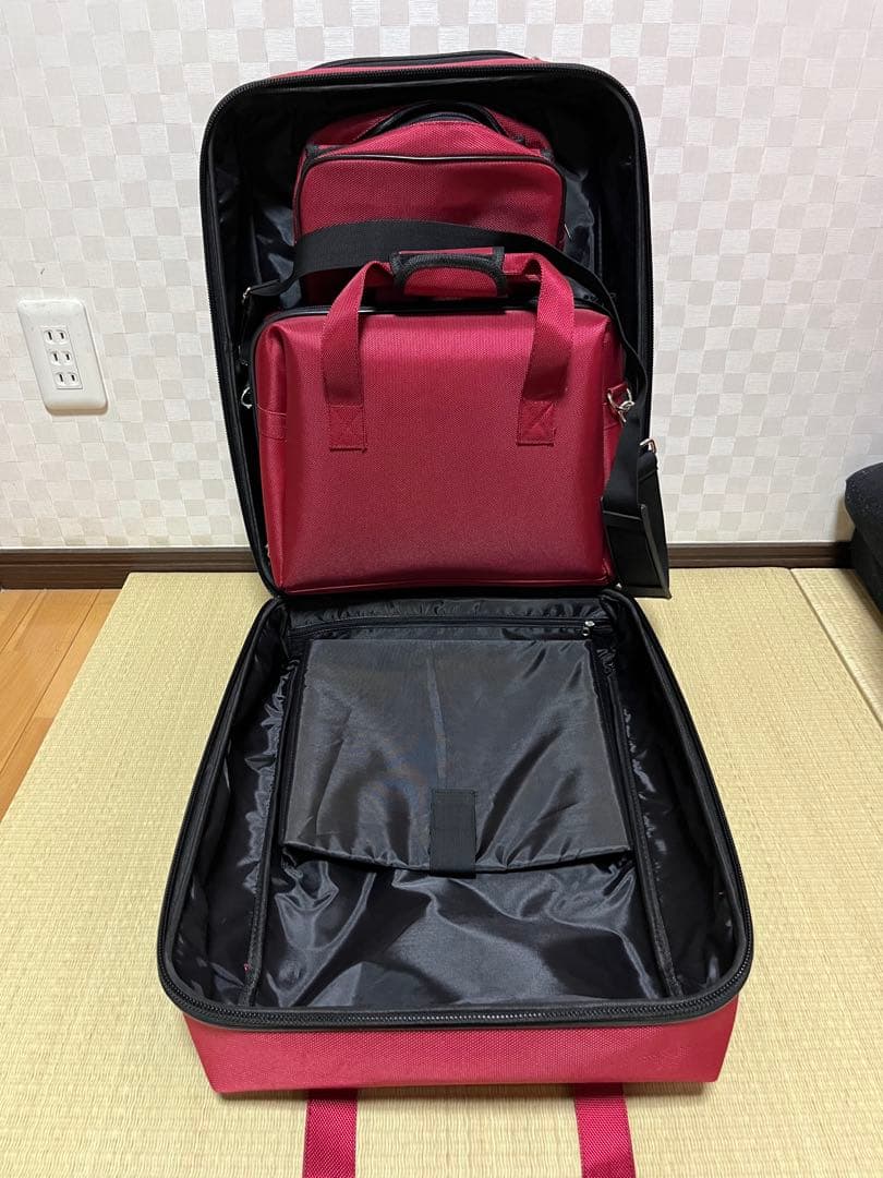 新品ソフトキャリー5点セット　スーツケース　ボストン　ポーチ　パスケース　洗面品