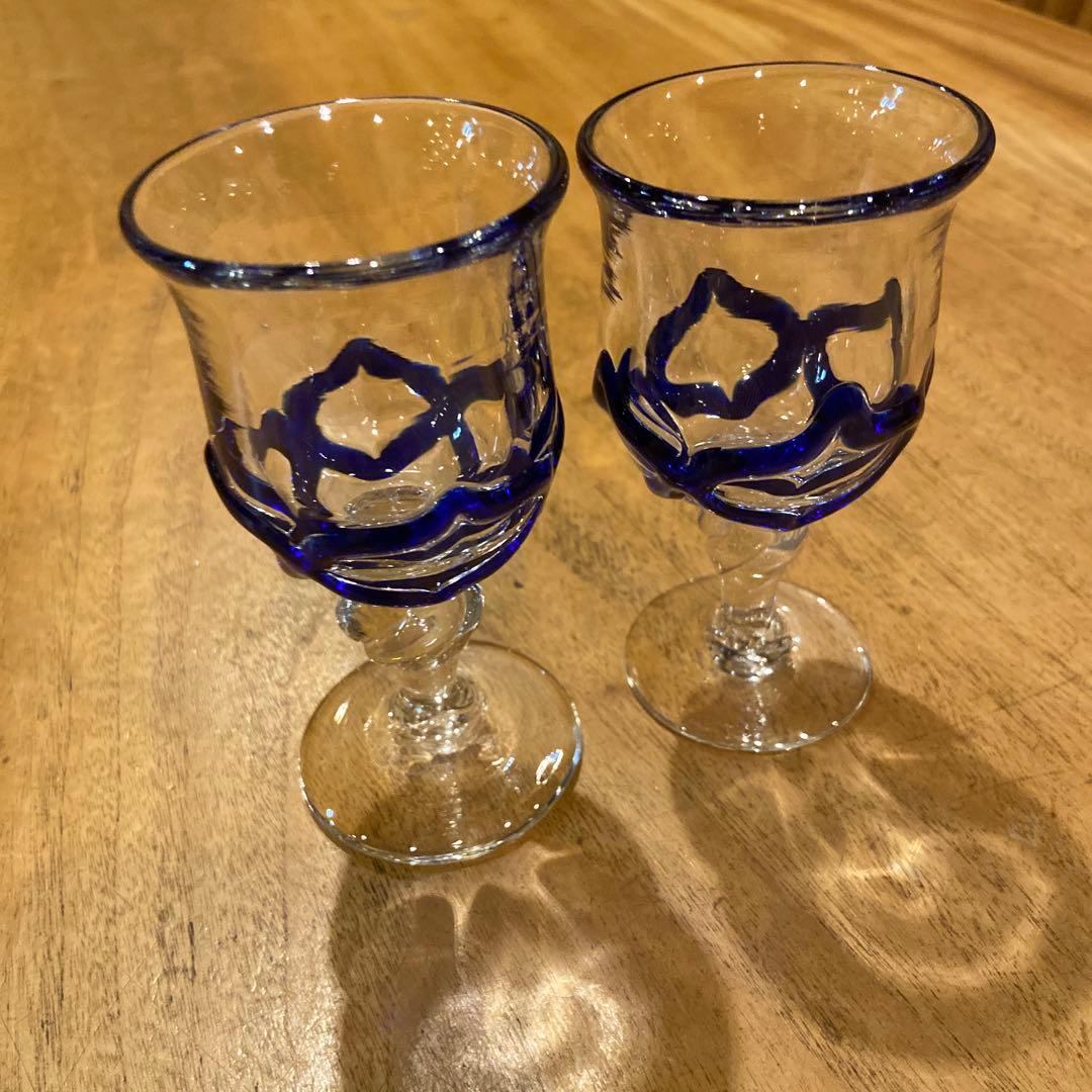 作家物ビンテージガラスリキュールグラスペア