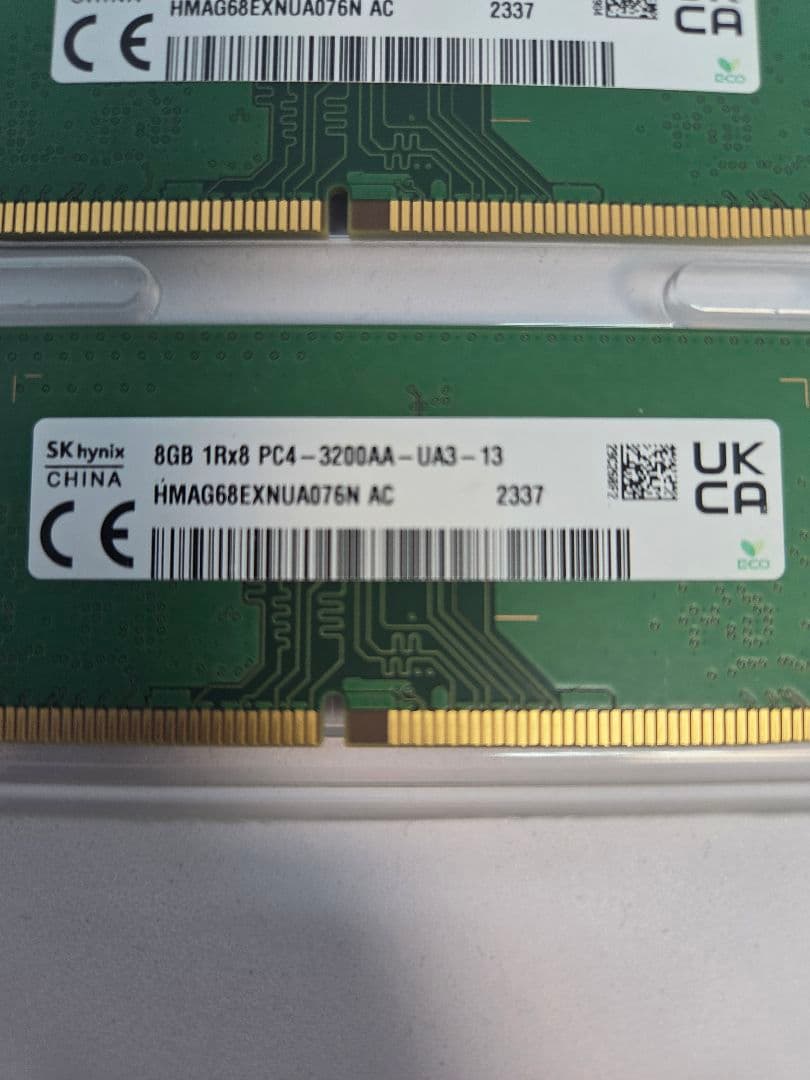 [使用2ヶ月] SK hynix DDR4-3200 16GB (8GB×2枚)