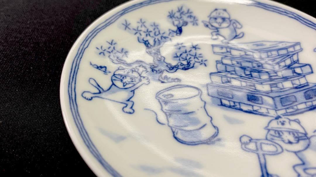 超貴重・新品未使用・仕事猫の豆皿（18cm皿 仕事猫）手持ち最後 送料無料！
