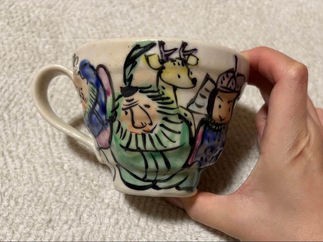 美濃焼　作家　和田一人作　七福神　マグカップ　湯呑み