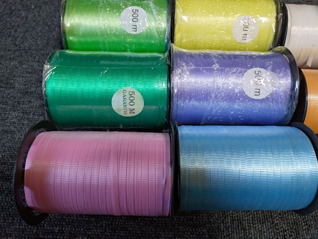 カーリングリボン・500mリボン用紐・12個セット・未使用有