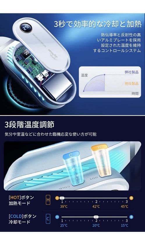 「2021夏改良版」 首掛け扇風機  ネッククーラー・ネックヒーター