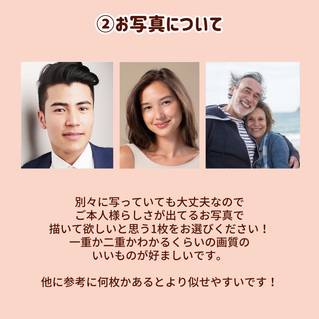 1名さま　A4サイズ【似顔絵オーダー】ホワイトフレーム
