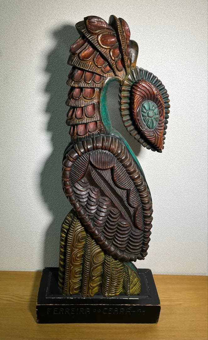 【希少】FERREIRA DO CEARÁ 74 木製鳥彫刻 ブラジル 木彫り