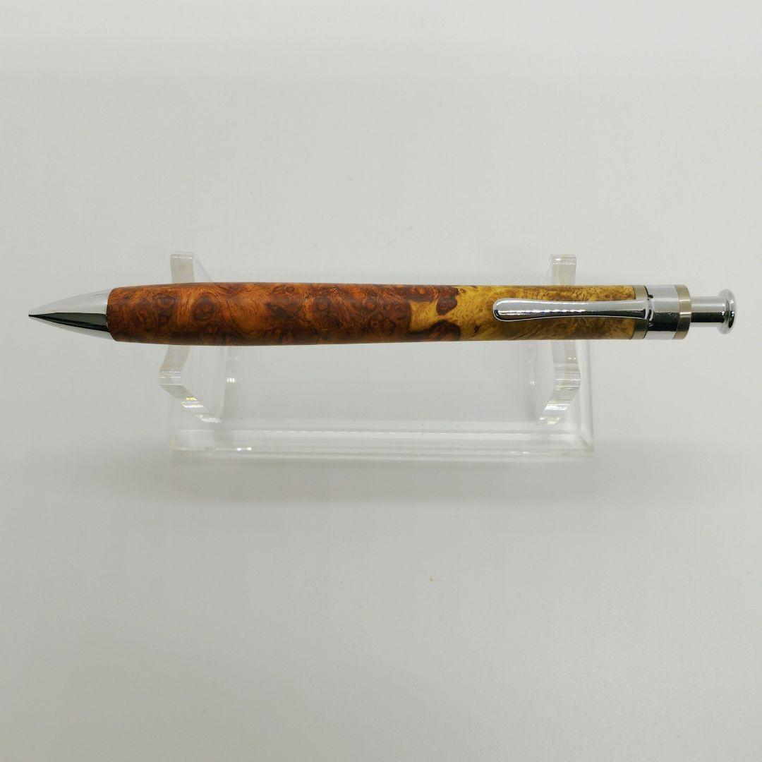 工房楔 木軸シャープペンシル 花梨紅白 こぶ杢 新品未使用品 美品 極上品