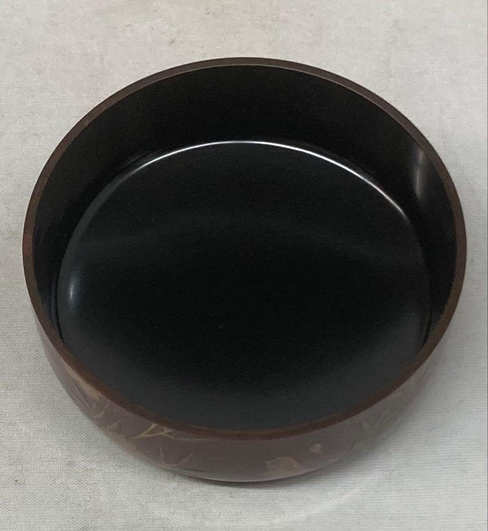 B531b「桜蒔絵 棗」佐路作　溜塗　共箱　平安　茶器　茶道具