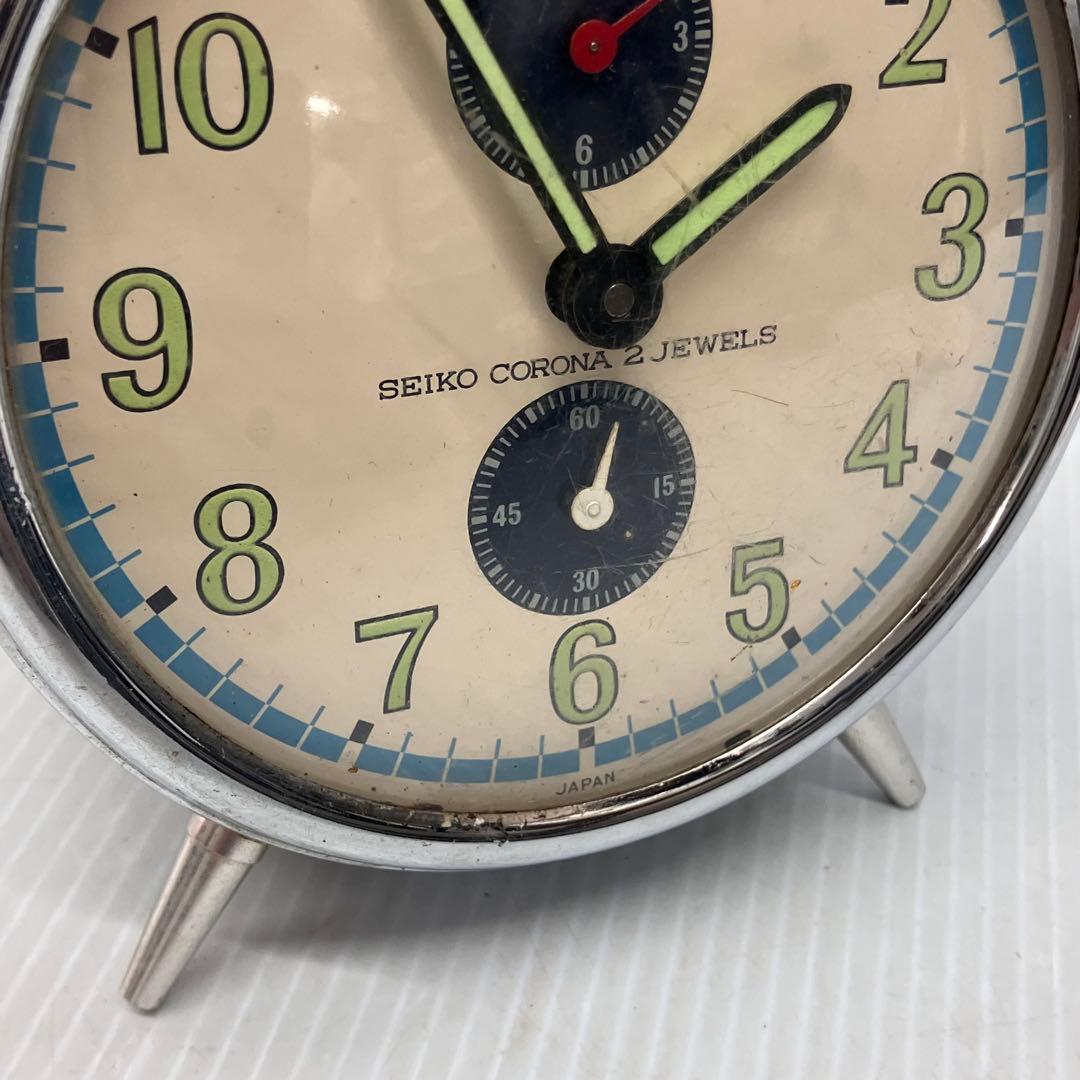 【昭和レトロ】SEIKO CORONA 2JEWELS ゼンマイ式　目覚まし時計