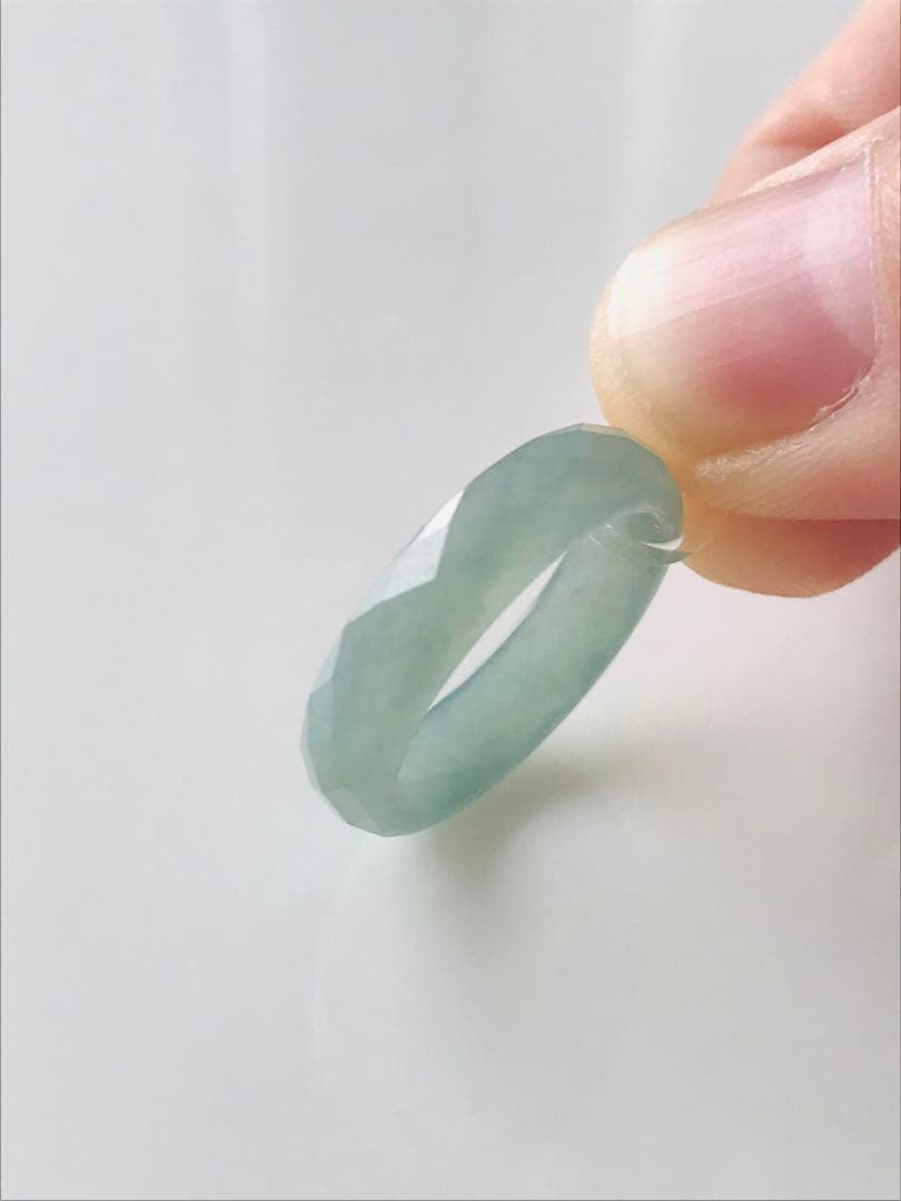 [R100-002］天然石　翡翠　くりぬきリング　グアテマラ産　10号