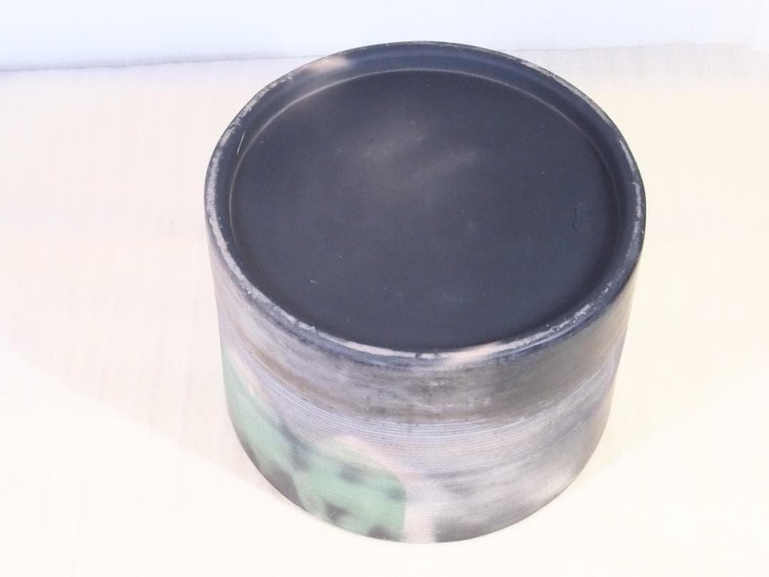 【骨董・良品】大平造 欅枠入り陶器火鉢 煙草盆/莨盆 昭和レトロ/アンティーク