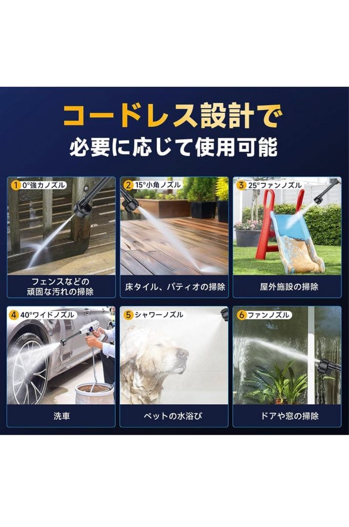 新品⭐︎コードレス　高圧洗浄機