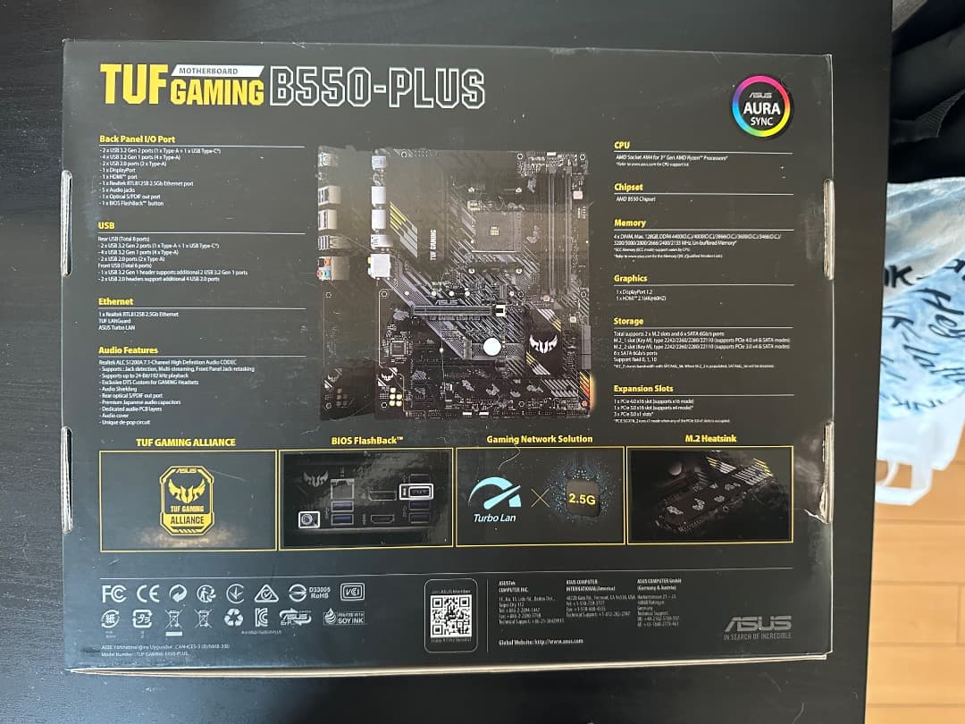 【元箱あり】ASUS TUF GAMING B550-PLUS マザーボード