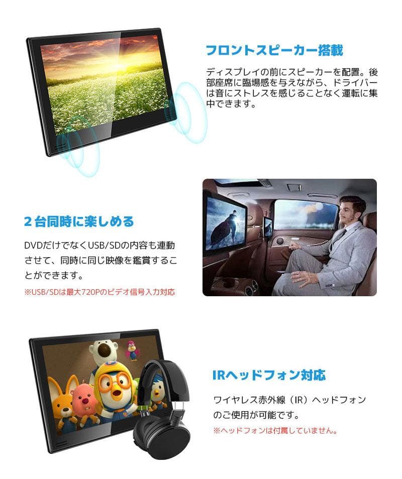 在庫処分品-新品・未使用品 訳あり商品 DVDプレイヤー 11.6インチ 大画面