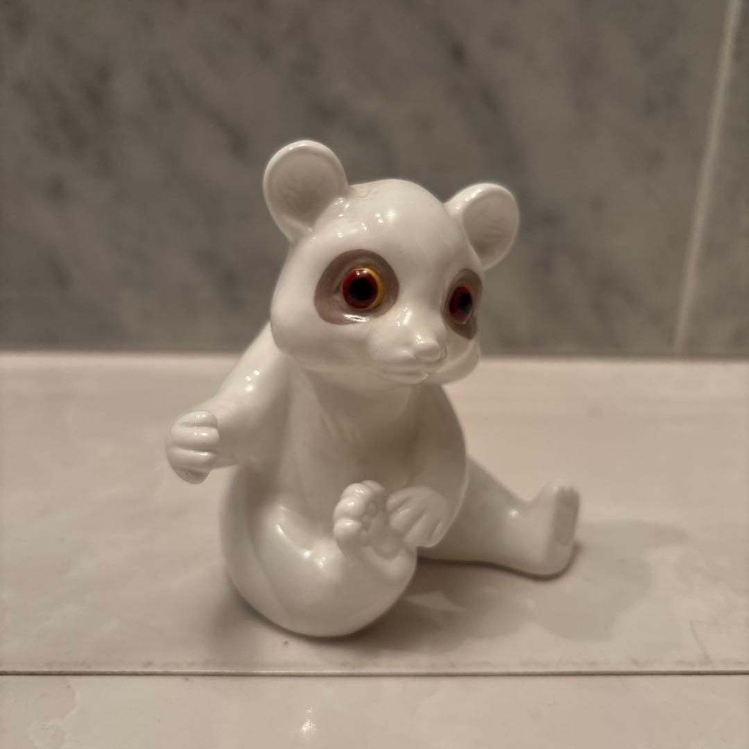 70年代アメリカ生きているように美しい瞳で戯れている動物陶器