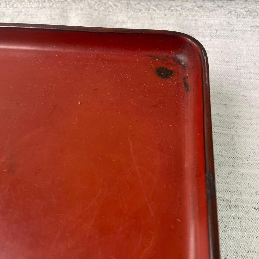 【値下げ】お膳　猫脚　丸膳　角膳　お盆　角盆　骨董品　和膳　漆器　漆塗り　赤　黒