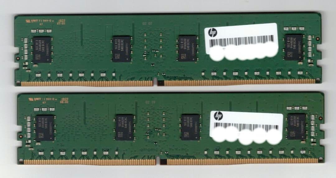 HP 8GB DDR4 ECC デスクトップ用メモリ 2枚組 合計16GB