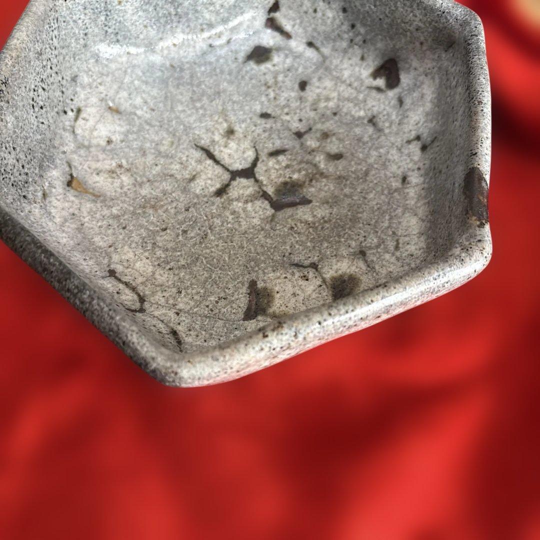 希少　骨董　中国　南宋　越野　六角形茶碗 陶器 木箱付き