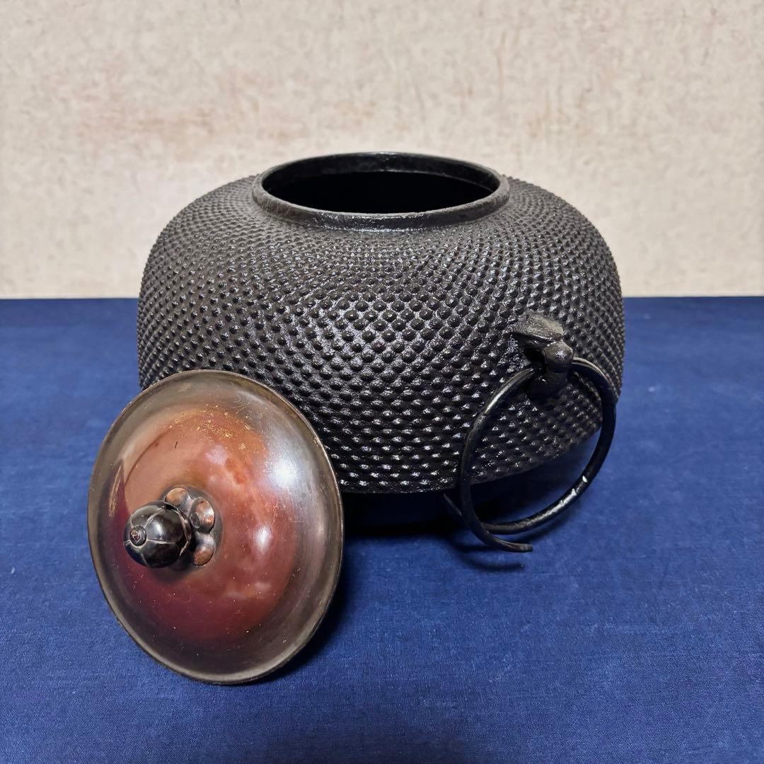 風炉/茶釜/電熱器/鬼面風炉釜/鉄風炉/野々田製電熱器/敷板/茶道具/お点前道具