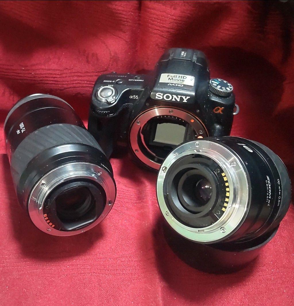 SONY α55 デジタル＜ハーフミラー＞カメラ＋Wレンズキット＜ジャンク扱い＞