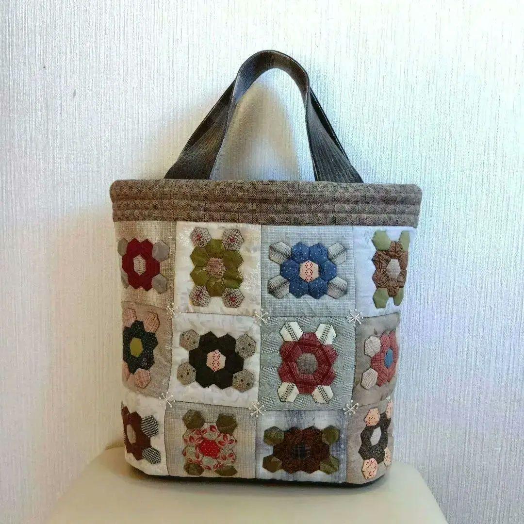 パッチワークキルトのトートバッグ(ハンドメイド)