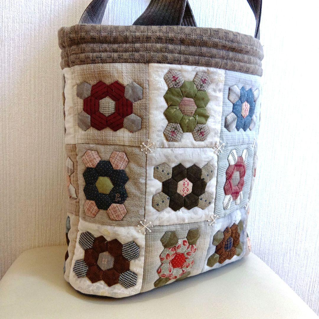 パッチワークキルトのトートバッグ(ハンドメイド)