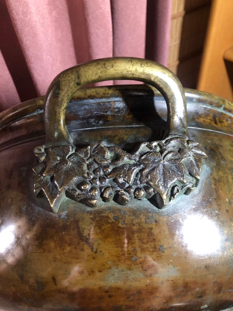 茶道具：明治時代火鉢、伍德2点セットです、骨董、最大直径45cm