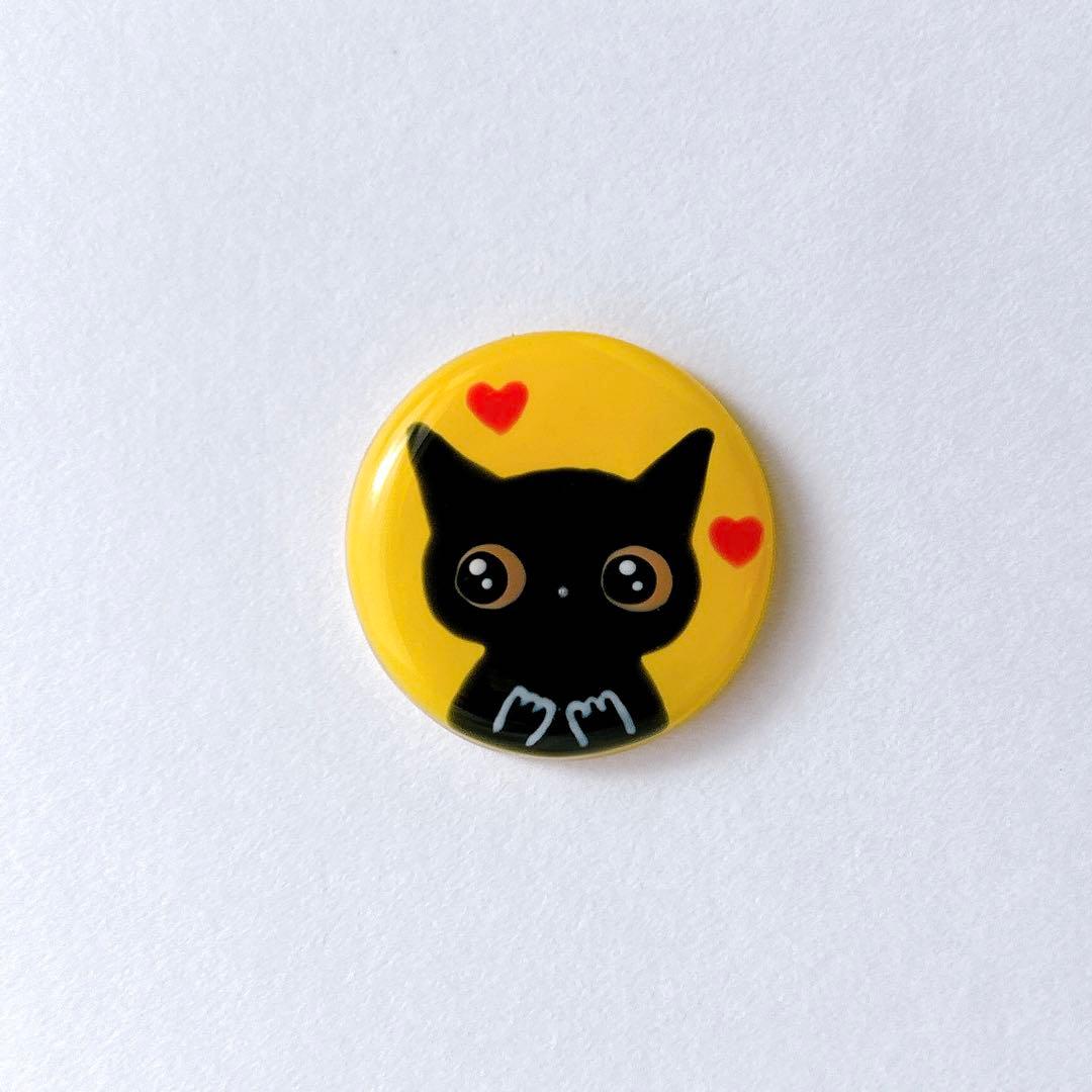手描き　ドキドキ♬   黒猫　ヘアゴム　ブローチ　レジン　猫　うさぎ