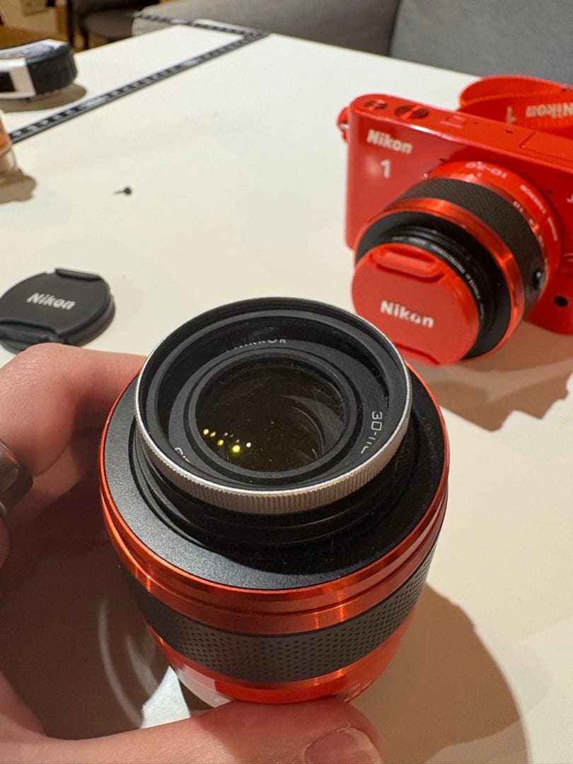 【ジャンク】希少カラー　Nikon 1 J2 オレンジ　カメラ　レンズセット