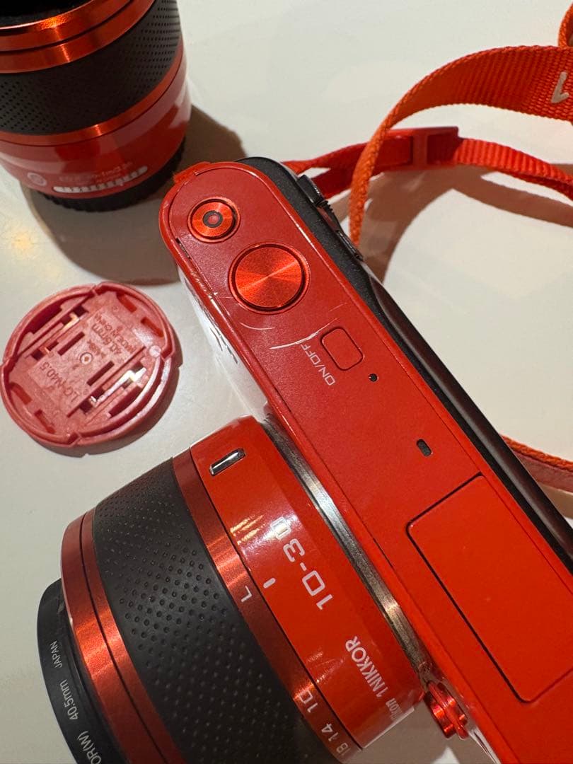【ジャンク】希少カラー　Nikon 1 J2 オレンジ　カメラ　レンズセット
