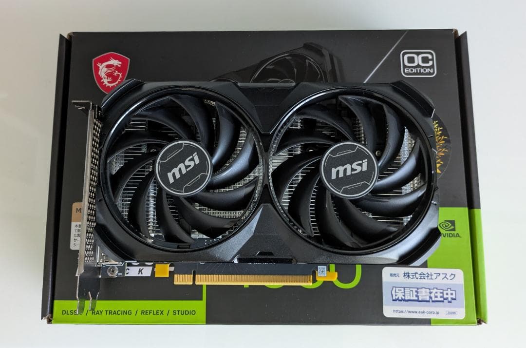 グラフィックボード・グラボ・ビデオカード MSI RTX4060 VENTUS 2X BLACK 8G OC