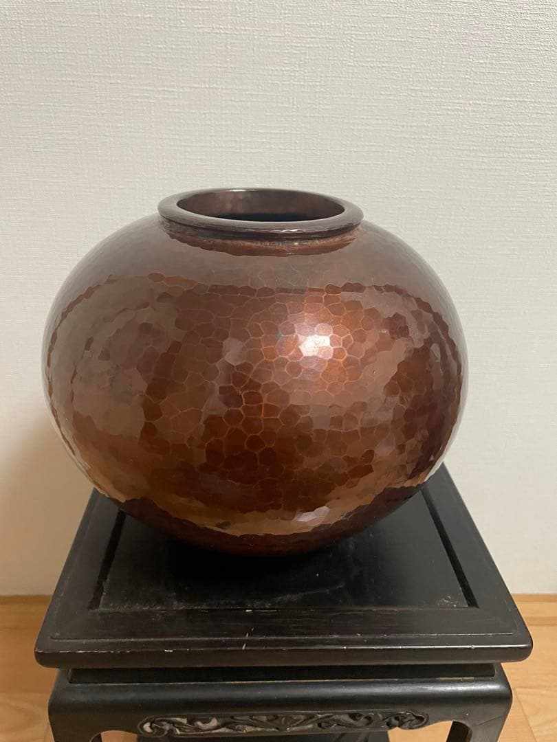 銅蟲花瓶　久芳堂造　広島伝統工芸品　東洋工業株式会社