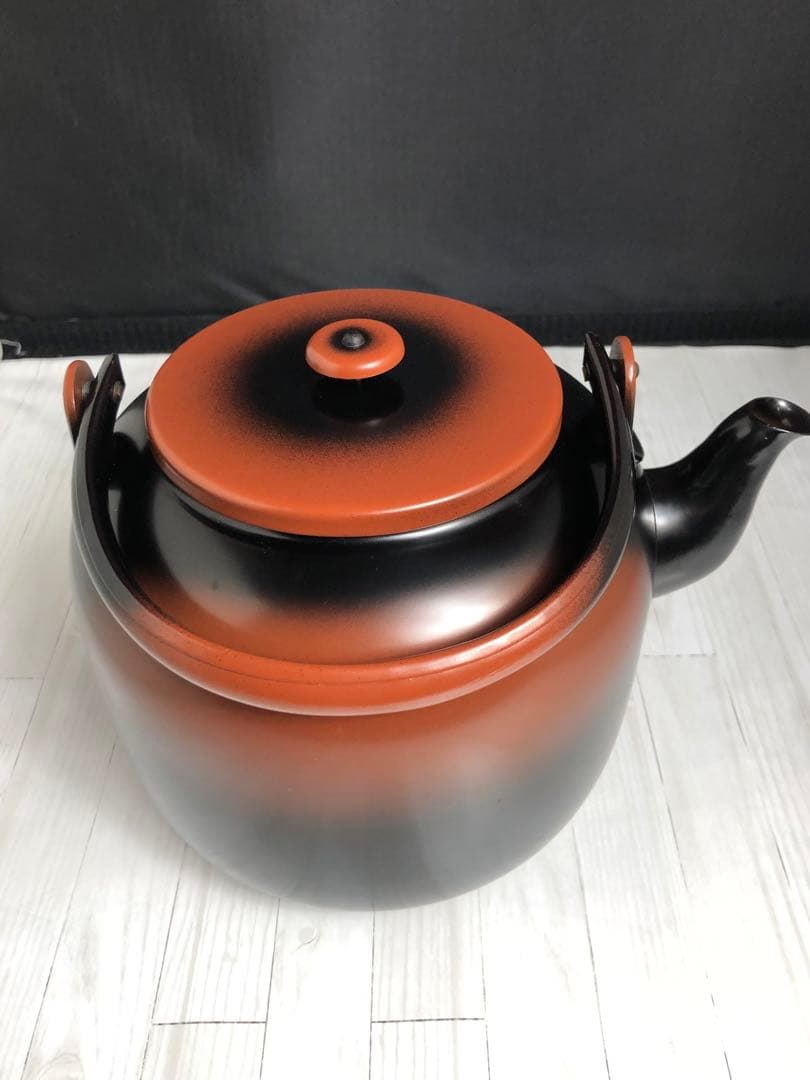 秀峰堂作 口蓋無腰黒やかん　水注　やかん　 銅製　茶道具　箱付き