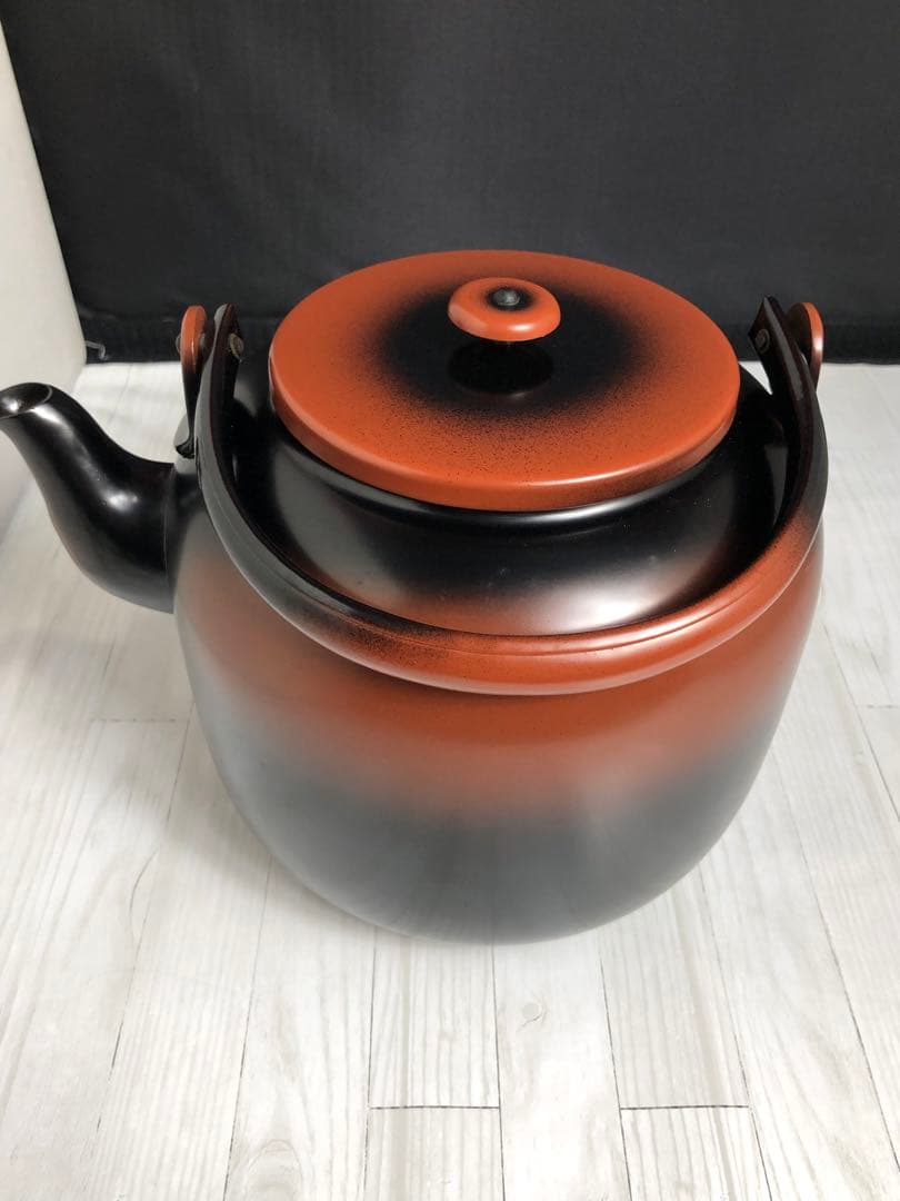 秀峰堂作 口蓋無腰黒やかん　水注　やかん　 銅製　茶道具　箱付き