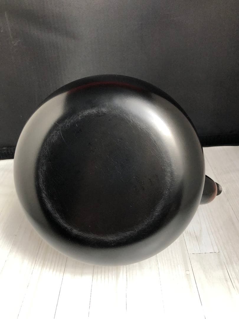 秀峰堂作 口蓋無腰黒やかん　水注　やかん　 銅製　茶道具　箱付き