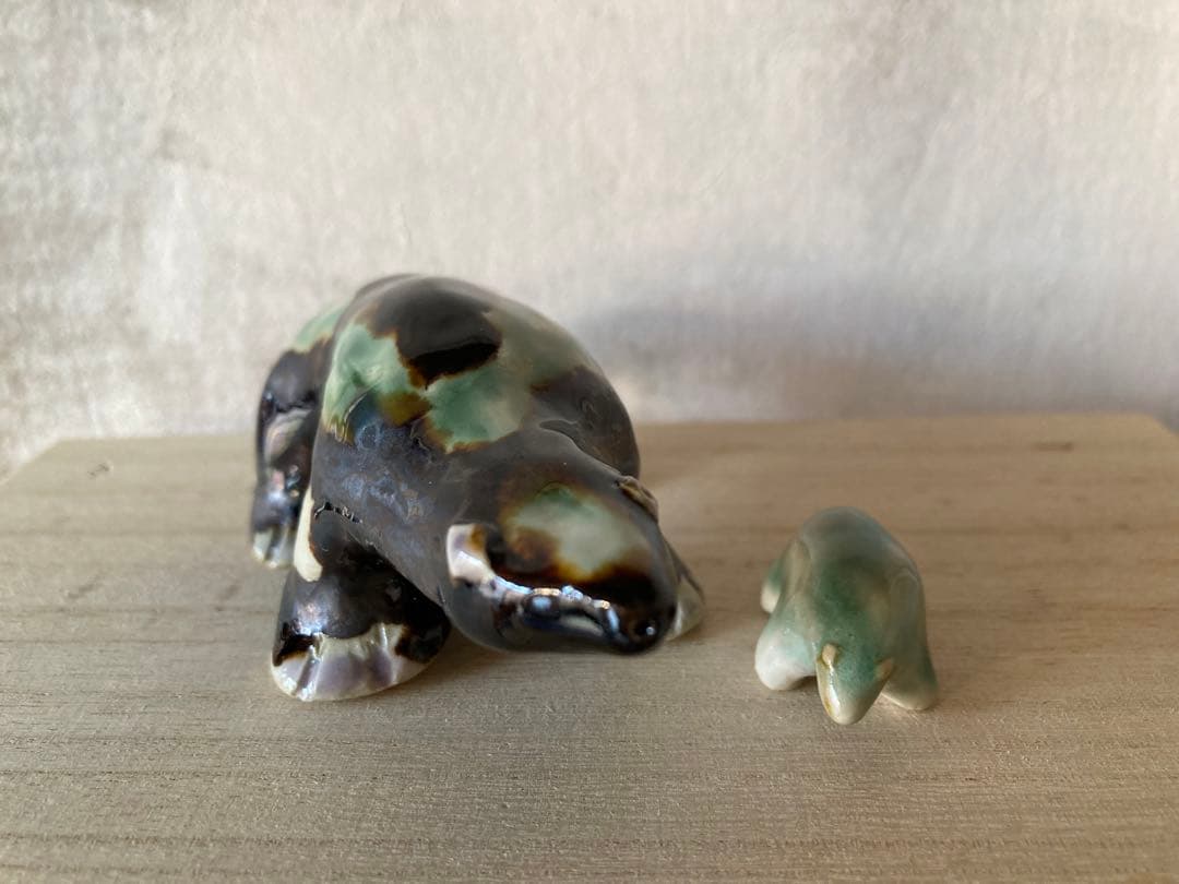 『ノアノアンーの親子』陶器の置物　自作