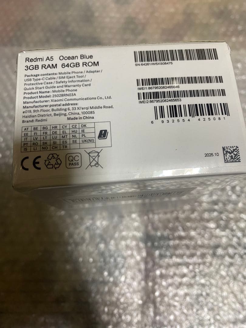 スマートフォン本体 Redmi A5 3gb 64gb ocean blue
